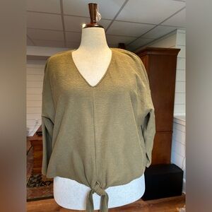 Madewell Texture & Thread Olive Top